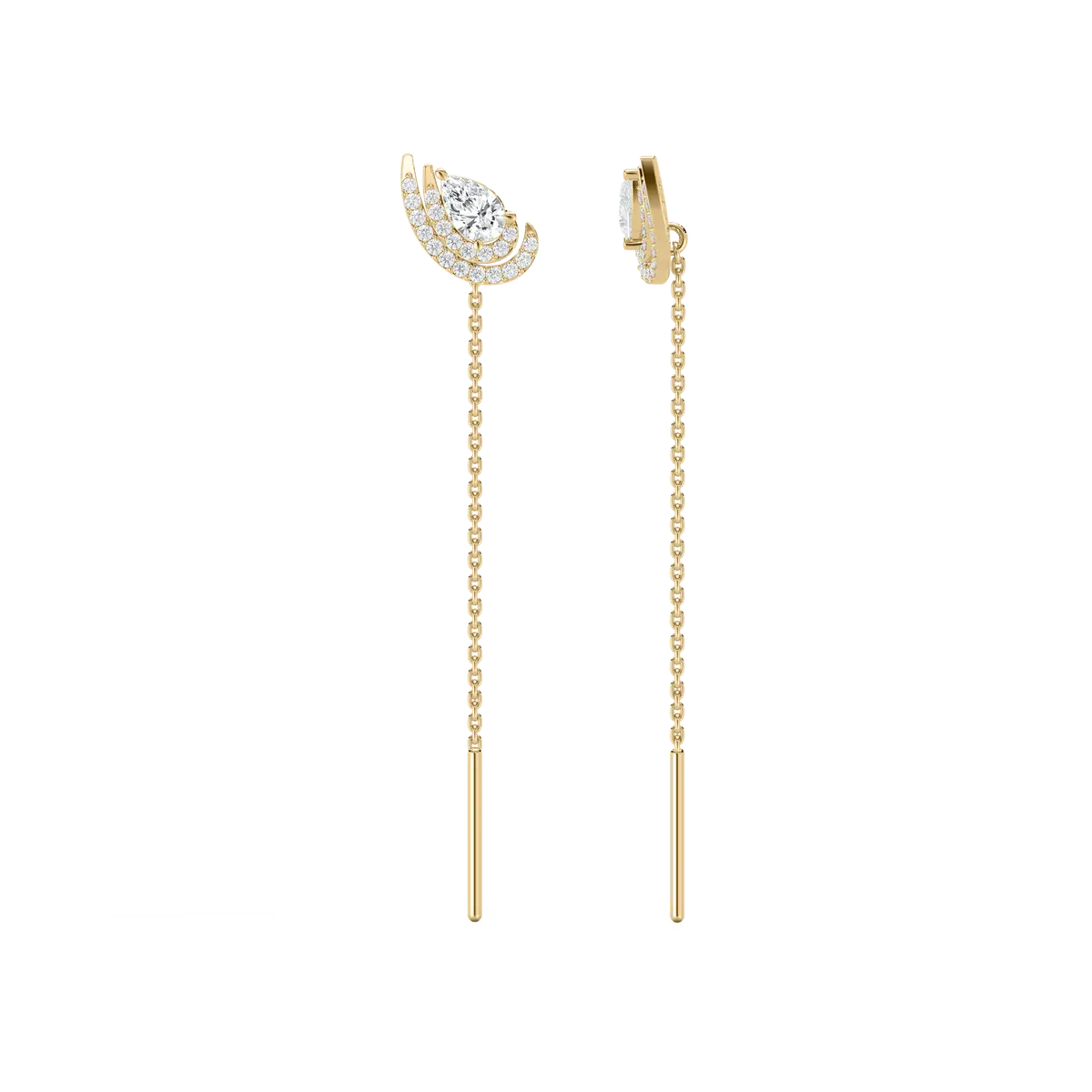 Round And Pear Diamond MIRIAM Sui Dhaga Earring