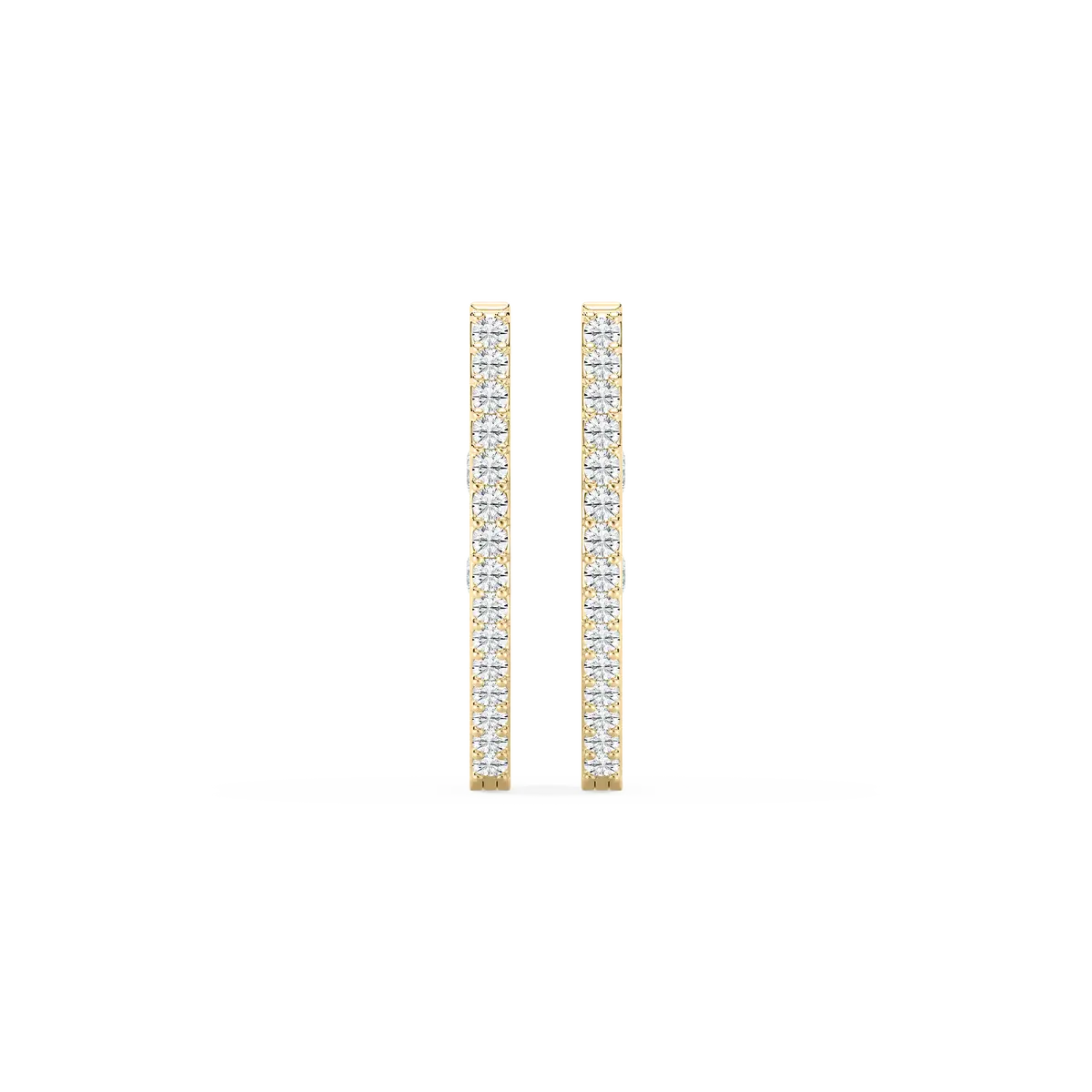 Round Diamond Excellent Side Design Hoops Earring