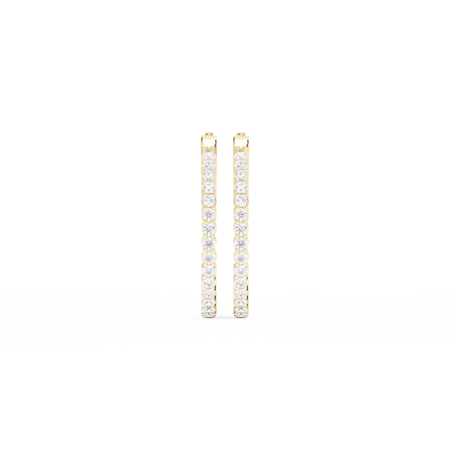 Round Shape Lab Grown Diamond Hoop Earrings