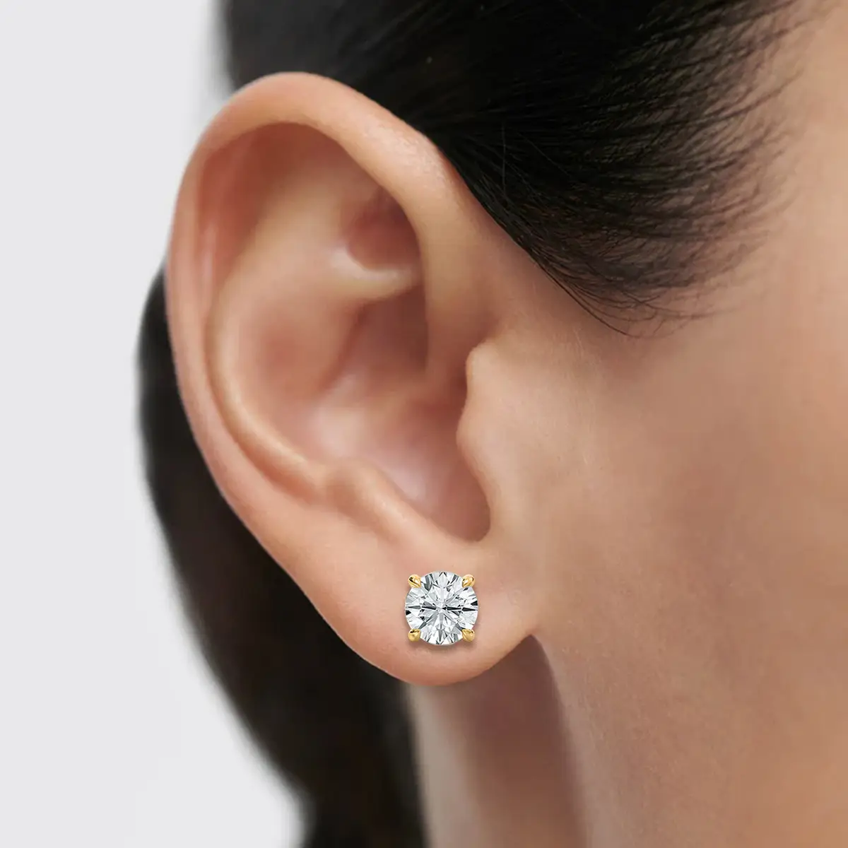 6 carat Round Diamond Zinnia Stud Earring
