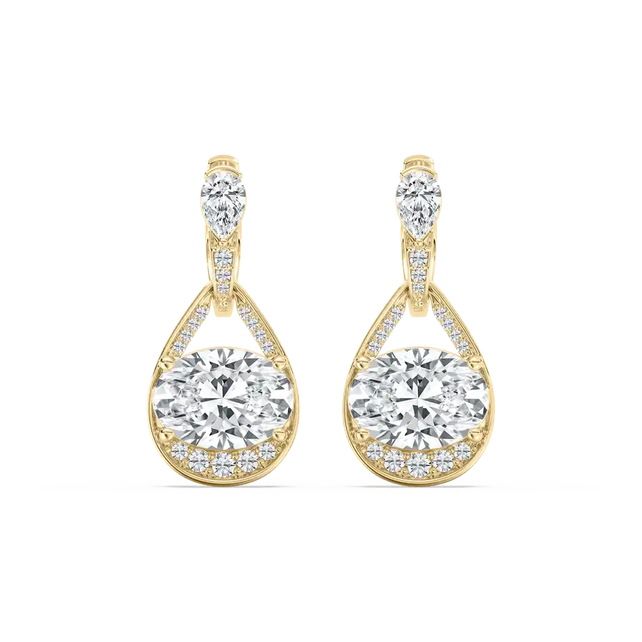 Multi Shape Lab Diamond Gold Dangle Earrings