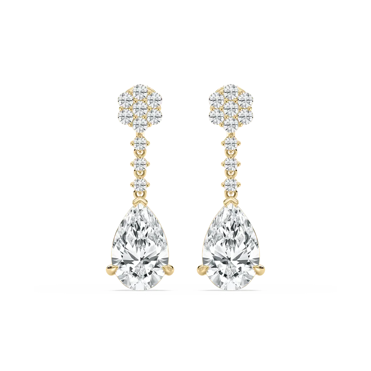 2 Carat Pear Lab Grown Diamond Womens Drop Dangler Earrings