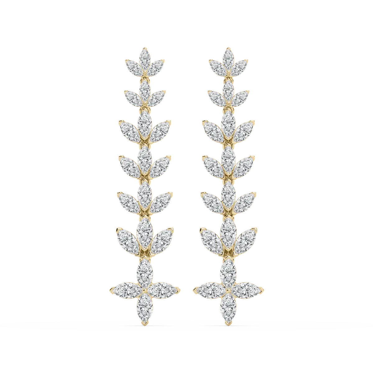 9 Carat Marquise Shape Diamond Gold Fashion Earring