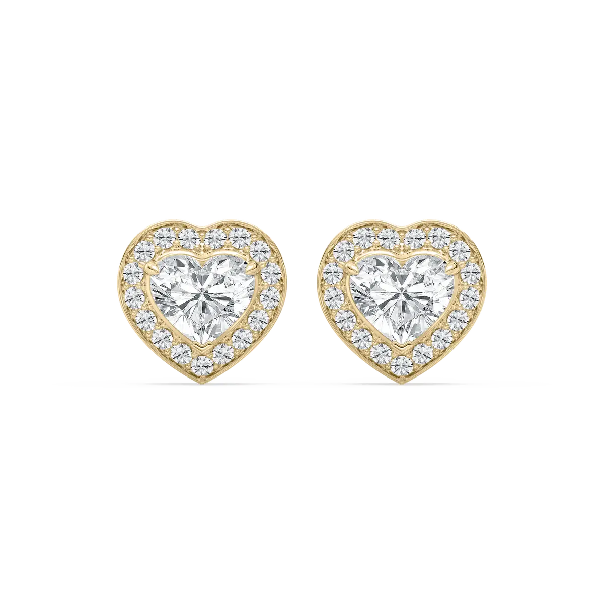 2.50 Carat Heart And Round Shaped Diamond Earring