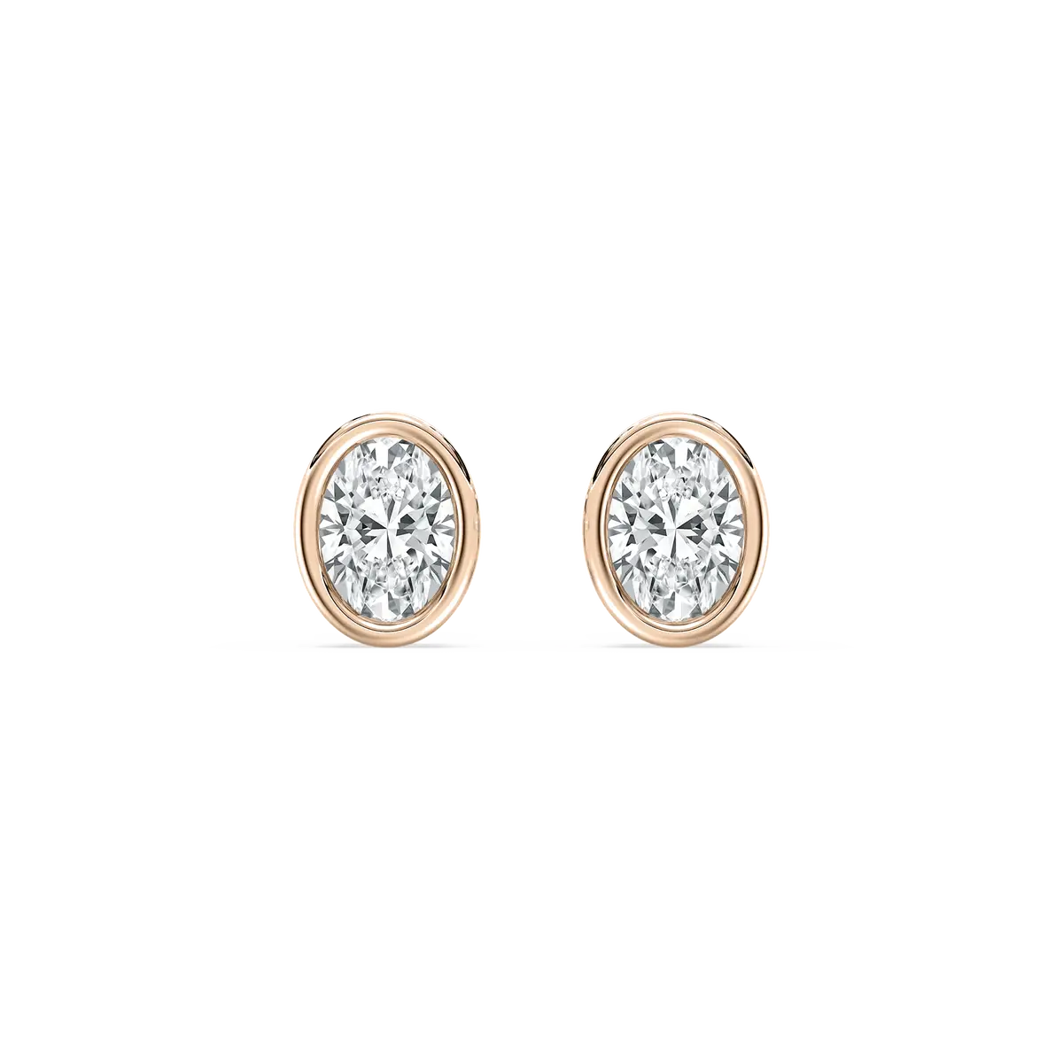 1 Carat Oval Diamond Octo Pentalon Stud Earring