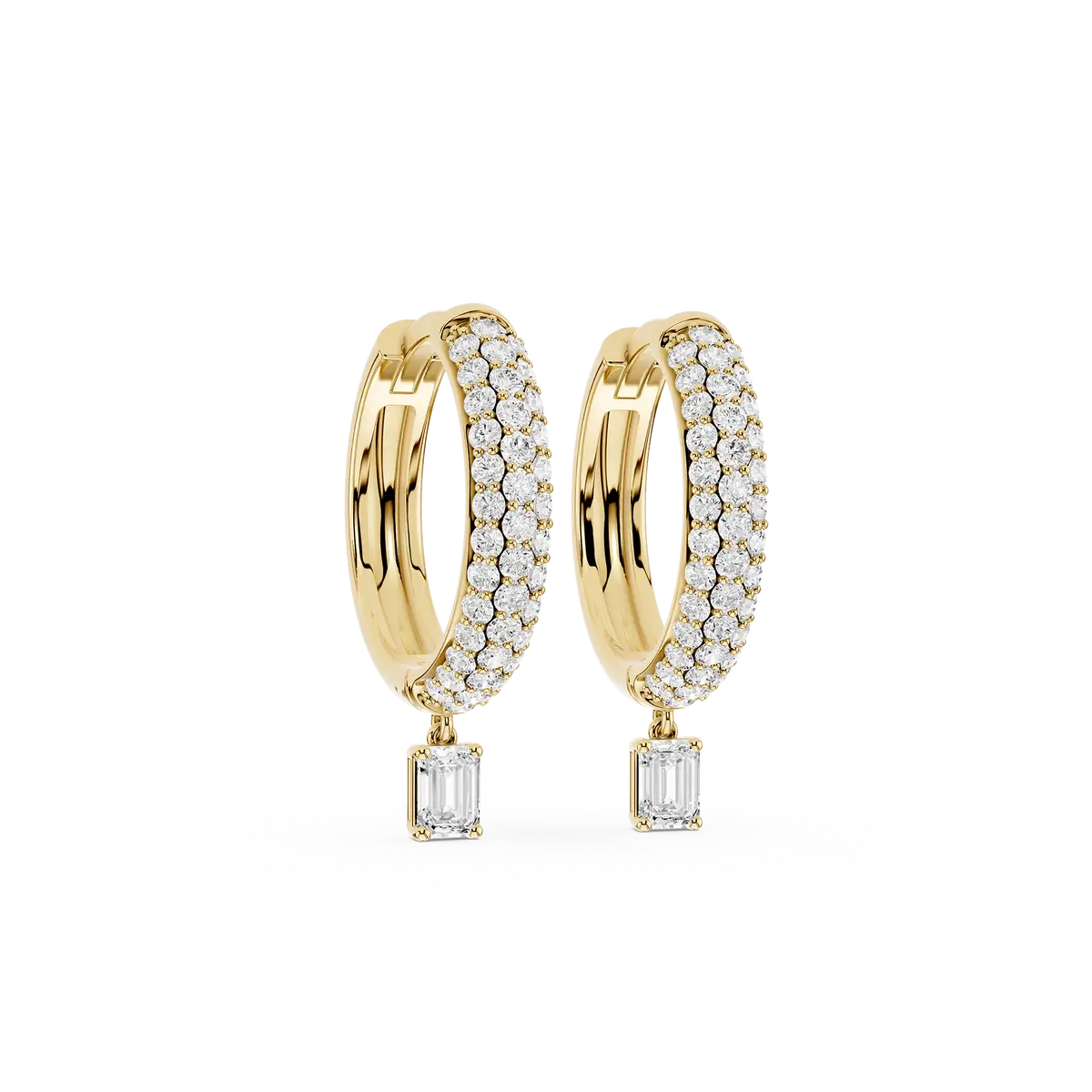 Rita 0.50 Carat Emerald Lab Grown Diamond Pave Hoop Drop Earrings