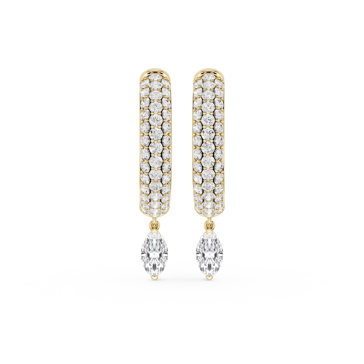 Mya 0.50 Carat Marquise Lab Grown Diamond Pave Hoop Drop Earrings