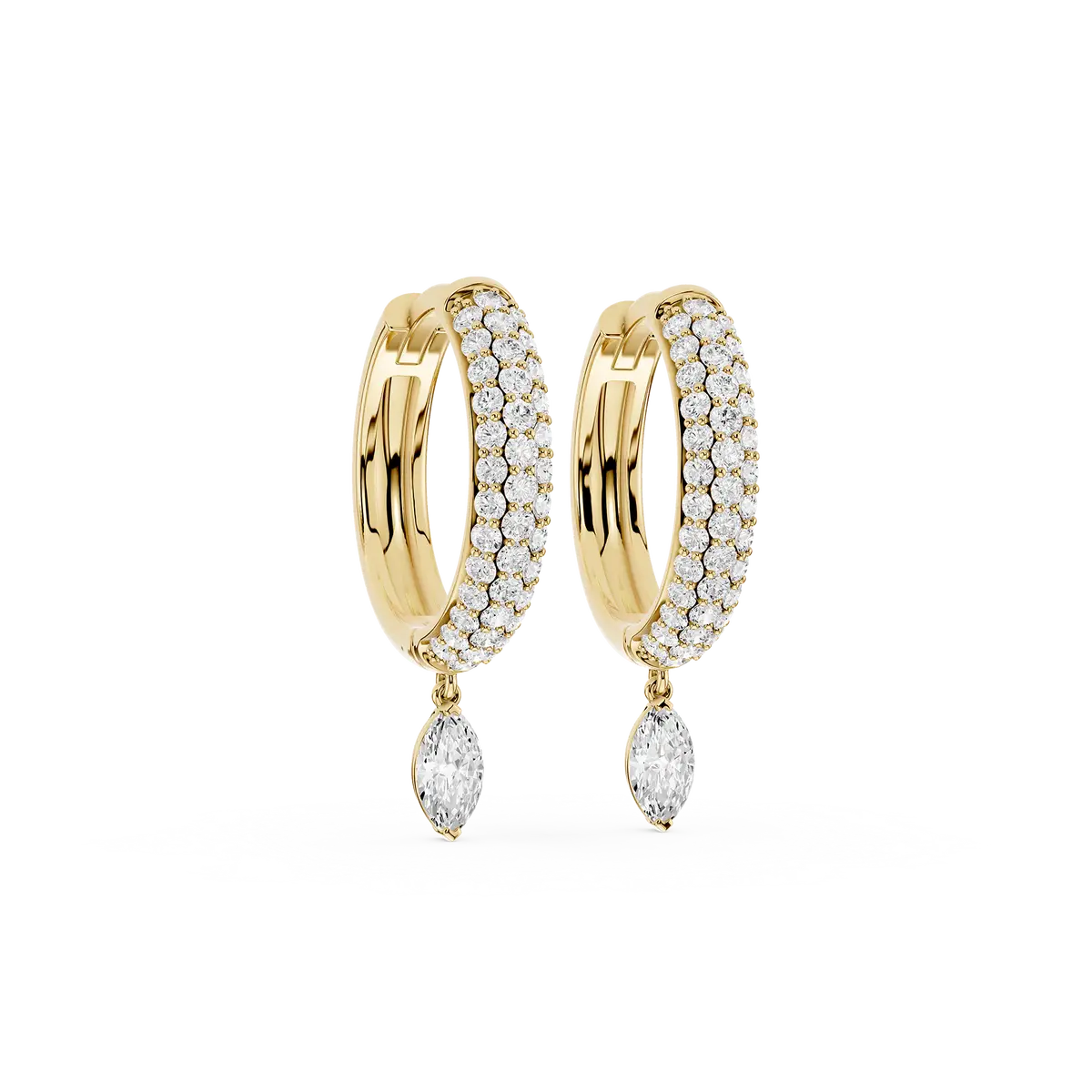 Mya 0.50 Carat Marquise Lab Grown Diamond Pave Hoop Drop Earrings
