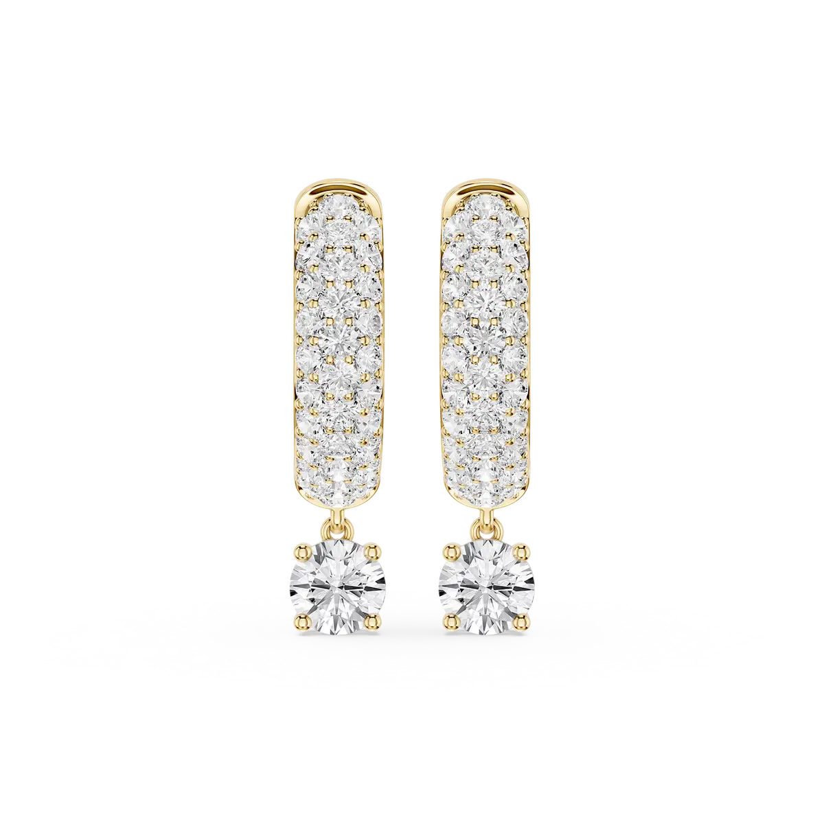 Lucia 0.50 Carat Round Lab Grown Diamond Pave Hoop Drop Earrings