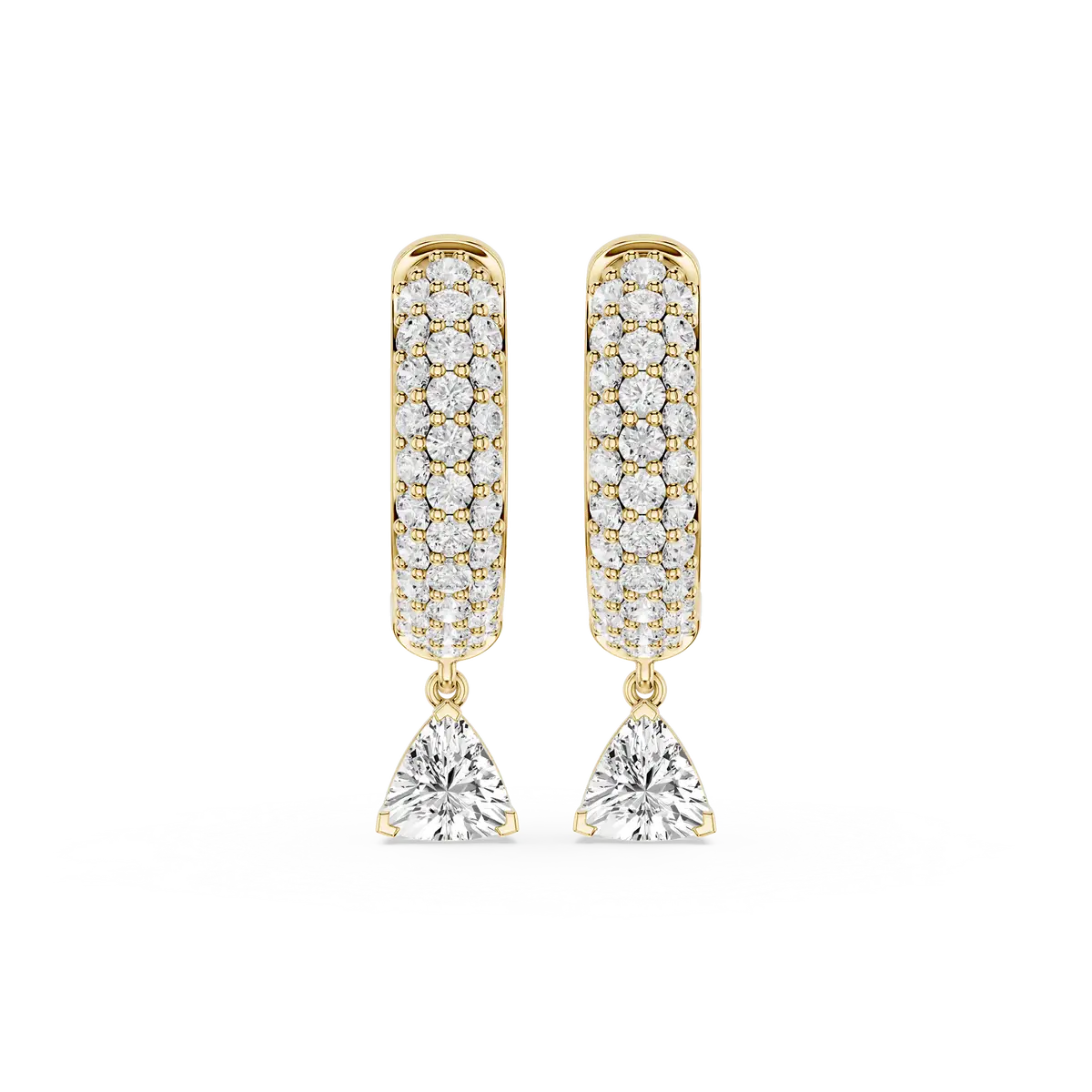 Willie 0.50 Carat Trillion Lab Grown Diamond Pave Hoop Drop Earrings