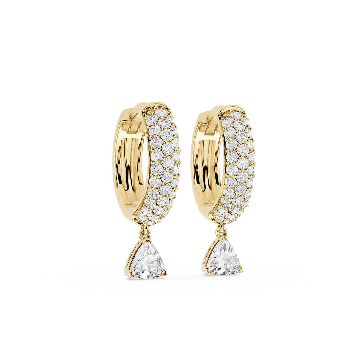 Willie 0.50 Carat Trillion Lab Grown Diamond Pave Hoop Drop Earrings