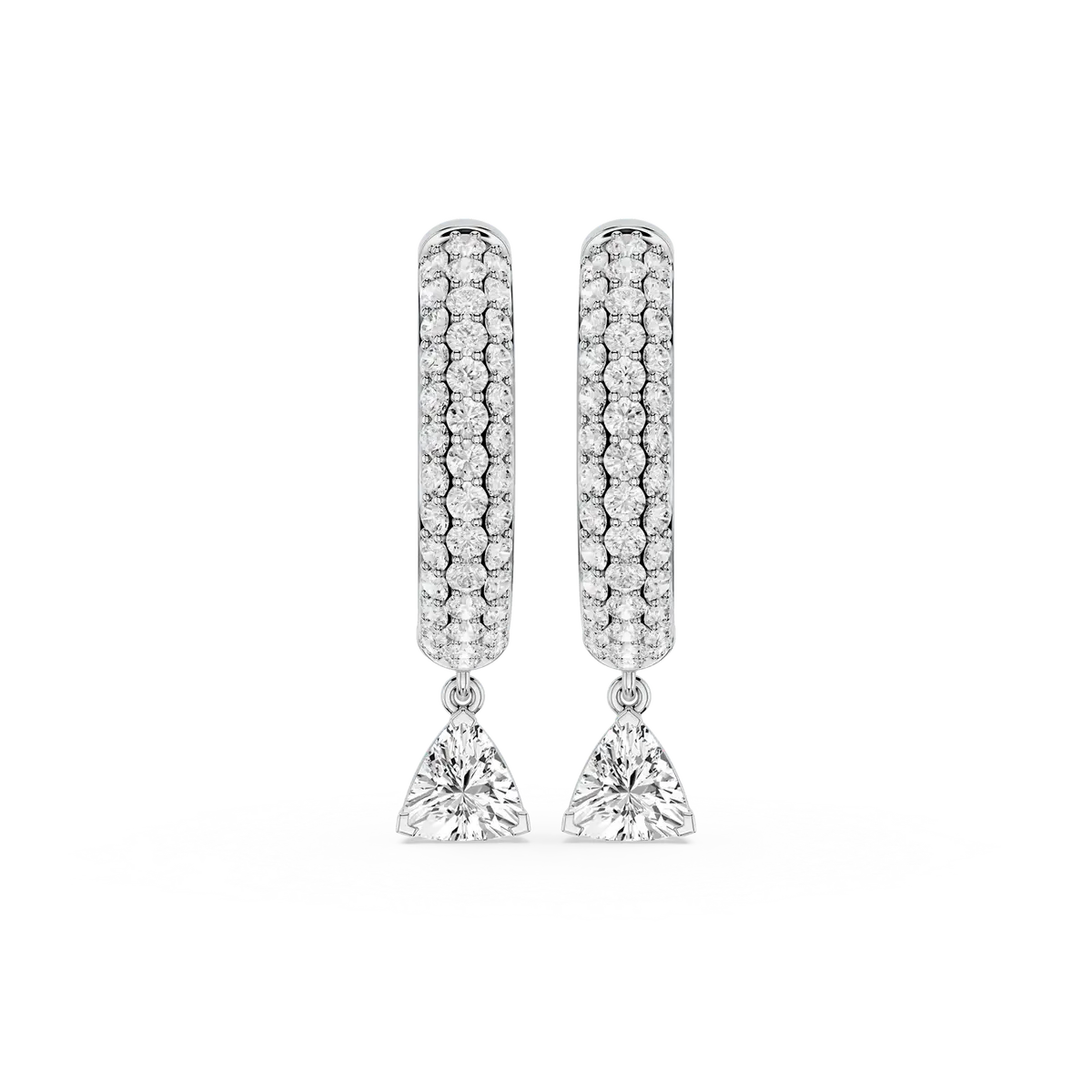 Willie 1 Carat Trillion Lab Grown Diamond Pave Hoop Drop Earrings