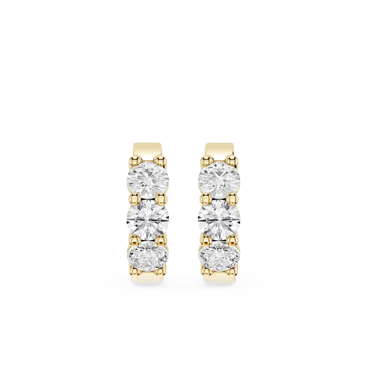 1 Carat Round Lab Grown Diamonds Huggie Hoop Earring