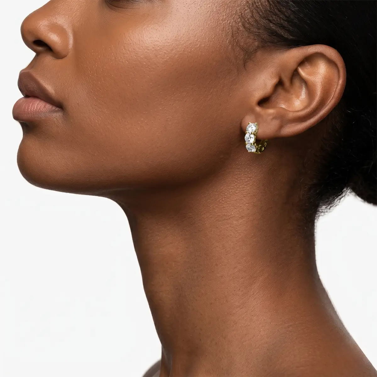 1 Carat Round Lab Grown Diamonds Huggie Hoop Earring