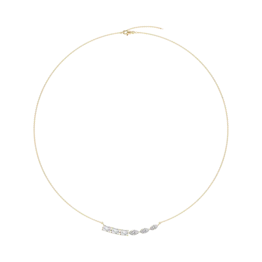 2.50 Carat Emerald And Marquise Diamond Trinket Fashion Necklace