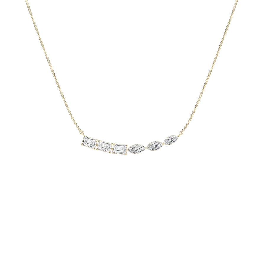 2.50 Carat Emerald And Marquise Diamond Trinket Fashion Necklace