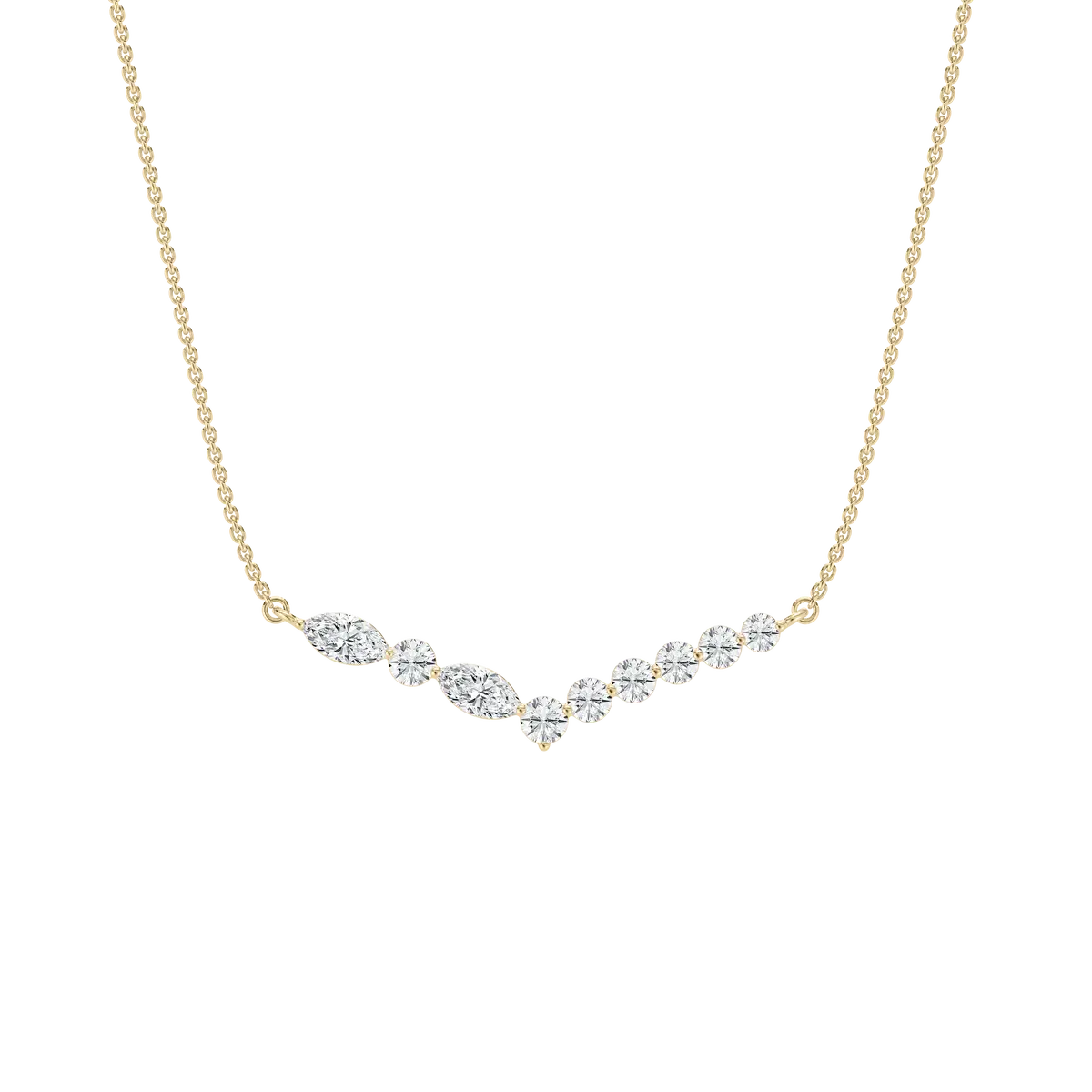 1.00 Carat Marquise And Round Diamond Cassidy Fashion Necklace