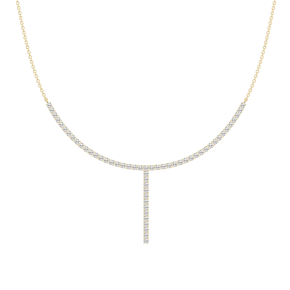 3 Carat Round Lab Grown Diamond Drop Necklace