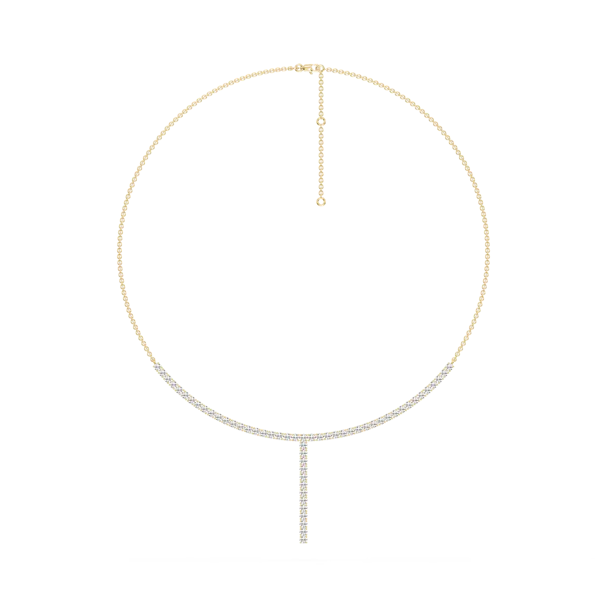 3 Carat Round Lab Grown Diamond Drop Necklace