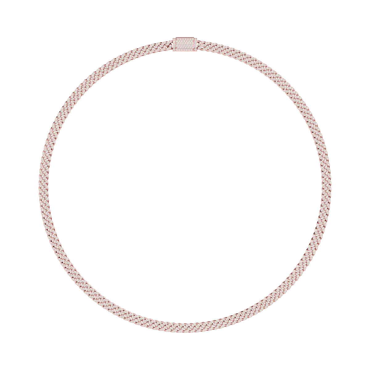 Classic Round lab Grown Diamond Studed Cuban Chain for Men Necklace