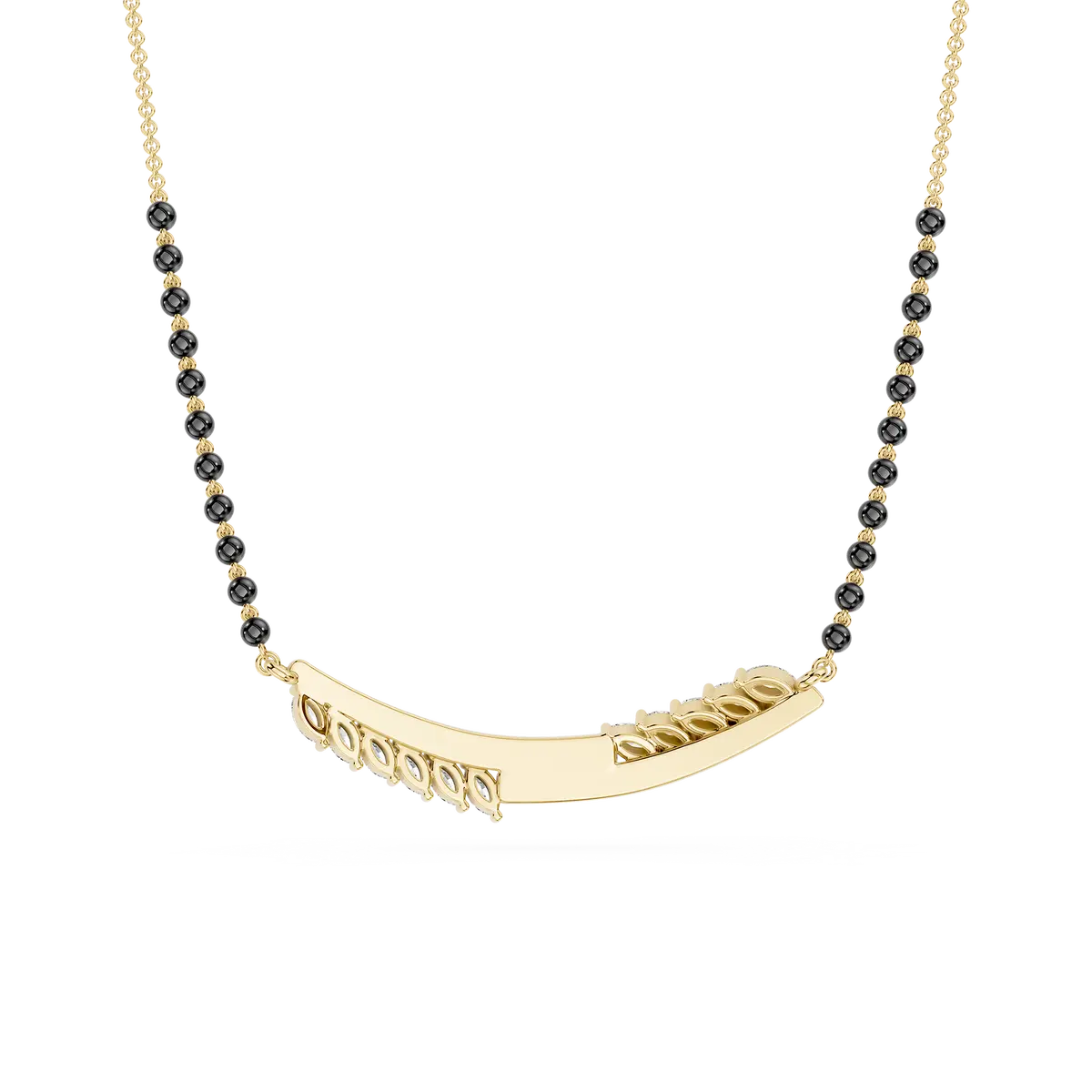 Elegant Round And Marquise Diamond Mangalsutra Necklace