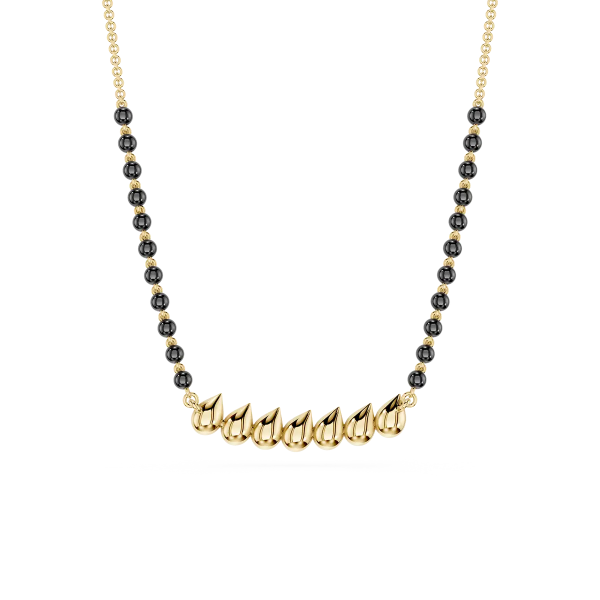 Seven Stone Round Diamond Traditional Sparkle Mangalsutra Necklace