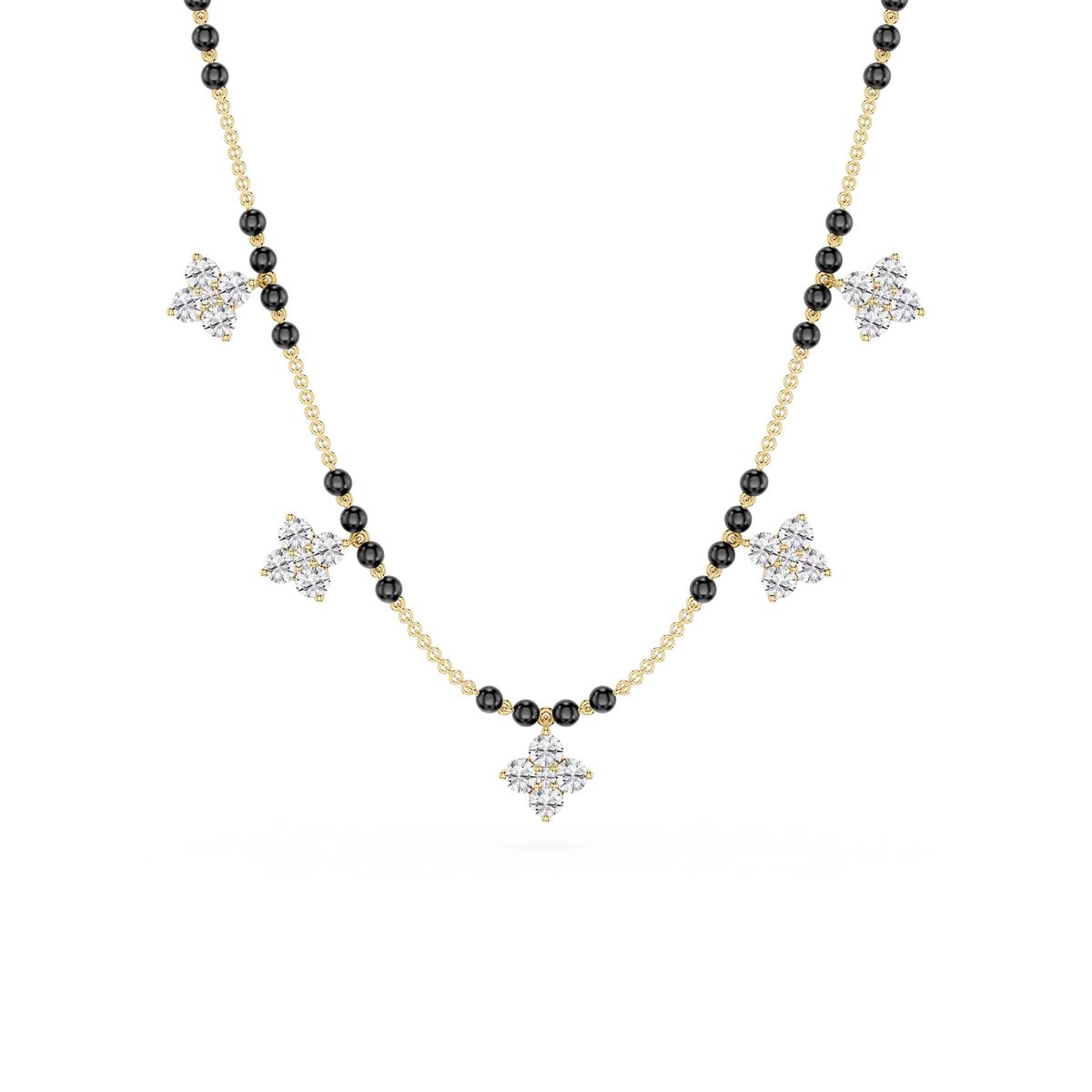 Divine Bloom Diamond Floral Mangalsutra Necklace