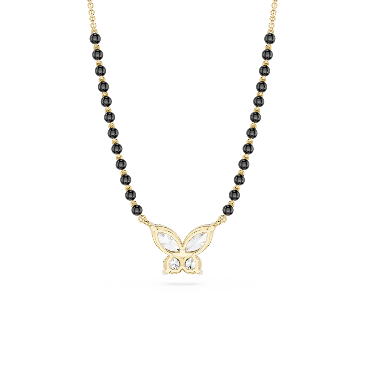 1.5 Carat Marquise Diamond Butterfly Gold Mangalsutra