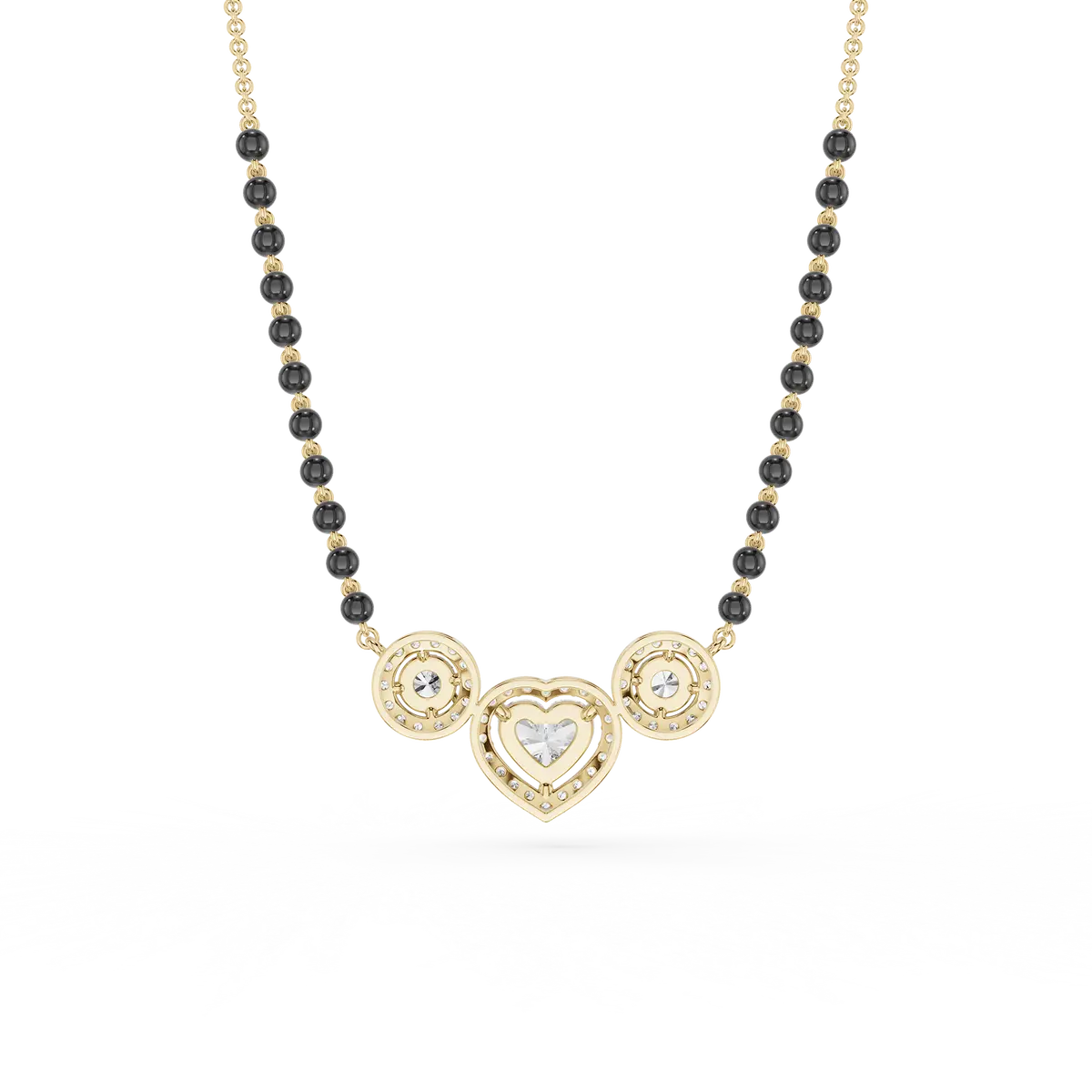 Threefold Beloved Heart Lab Diamond Mangalsutra Necklace