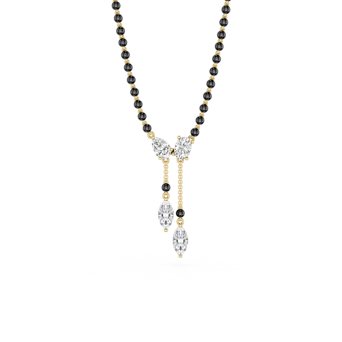 Celestial Drop Multi Shape Diamond Mangalsutra Necklace