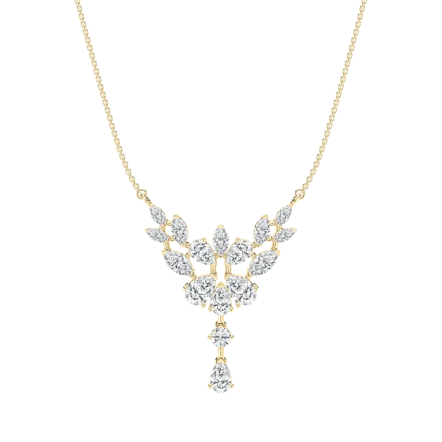 2.50 Carat Multi Shape Diamond Inezza Bar Necklace 