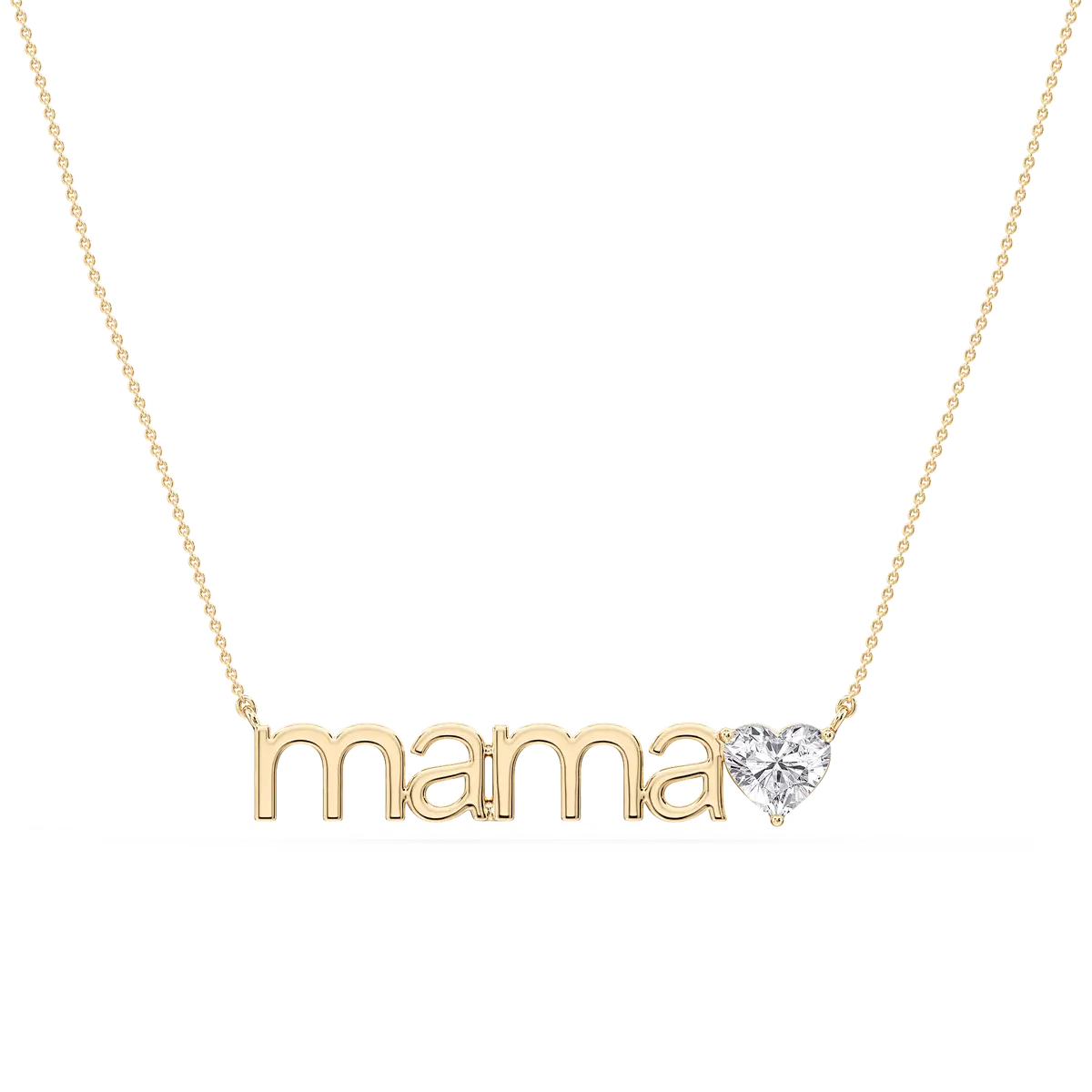 1 Carat Heart Lab Grown Diamond Mama Solitaire Pendant
