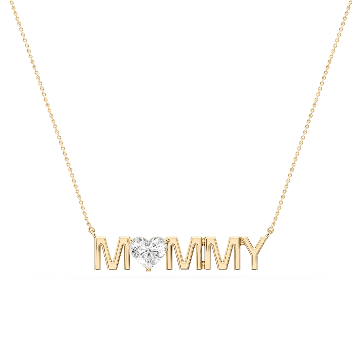 Heart Lab Grown Diamond Mommy Solitaire Pendant