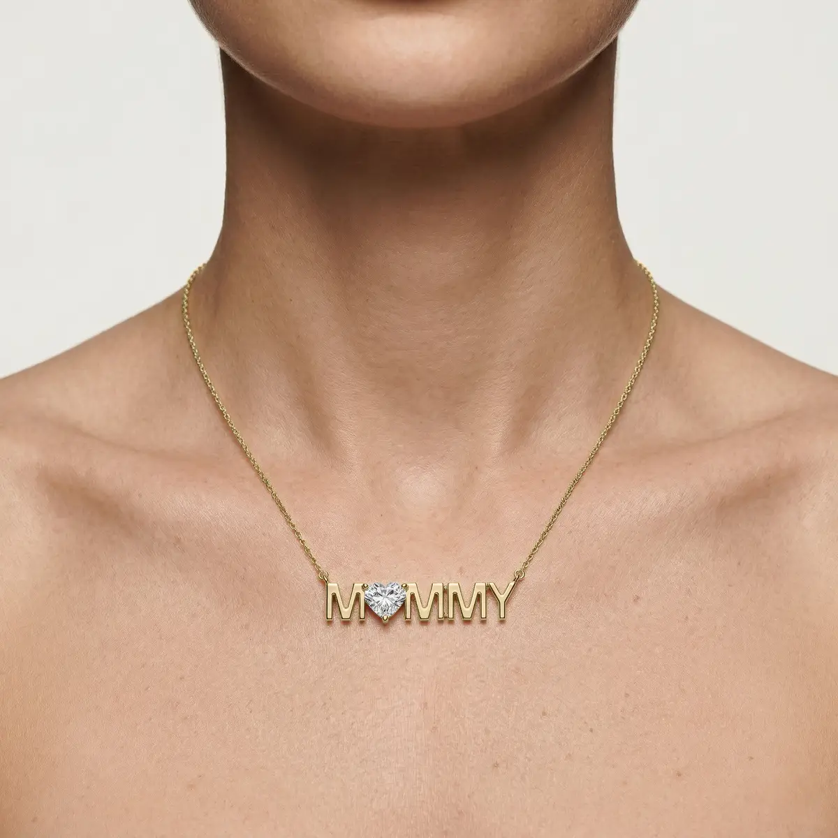 Heart Lab Grown Diamond Mommy Solitaire Pendant