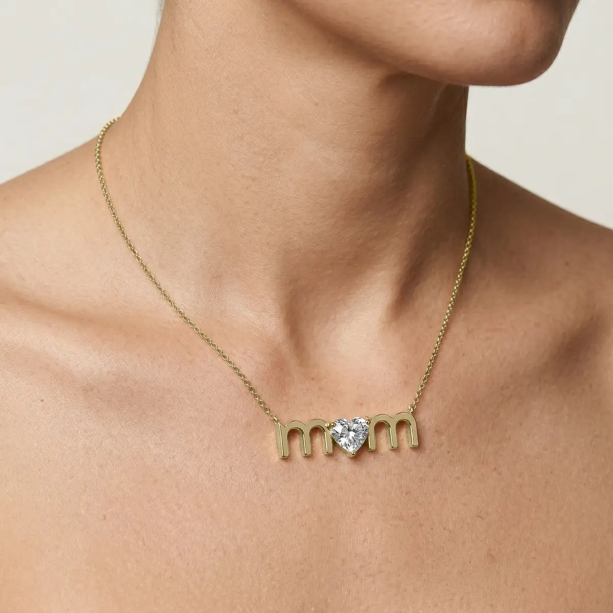1 Carat Heart Lab Grown Diamond Mom Solitaire Pendant