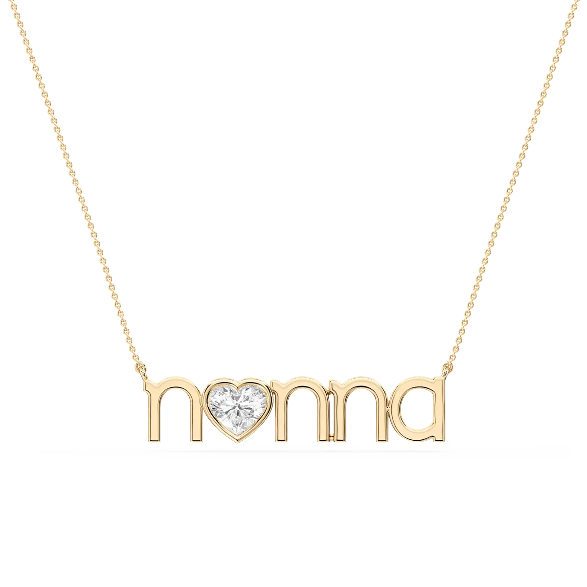 Heart Lab Grown Diamond Bezel Nonna Pendant
