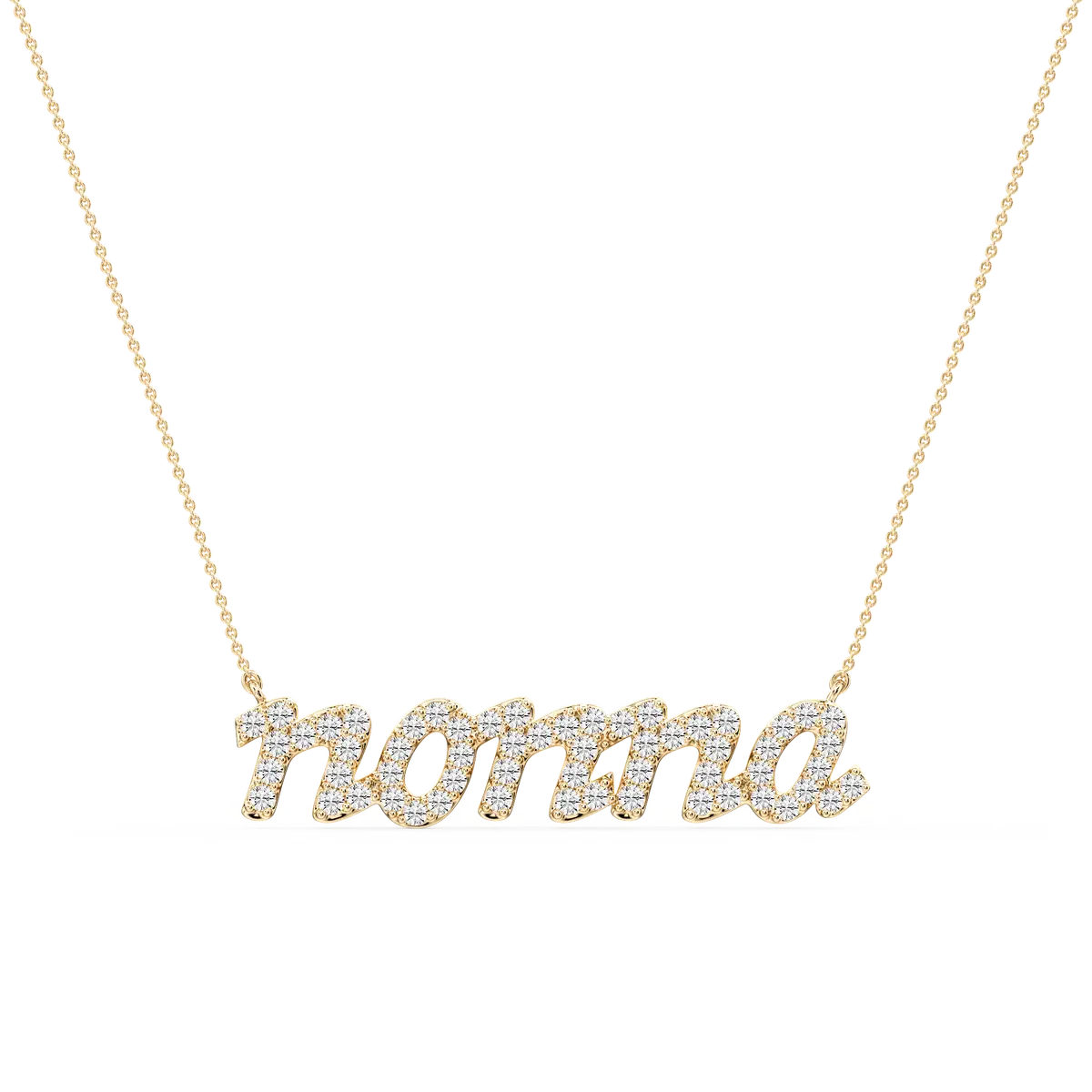 Round Lab Grown Diamond Nonna Cursive Letter Pendant
