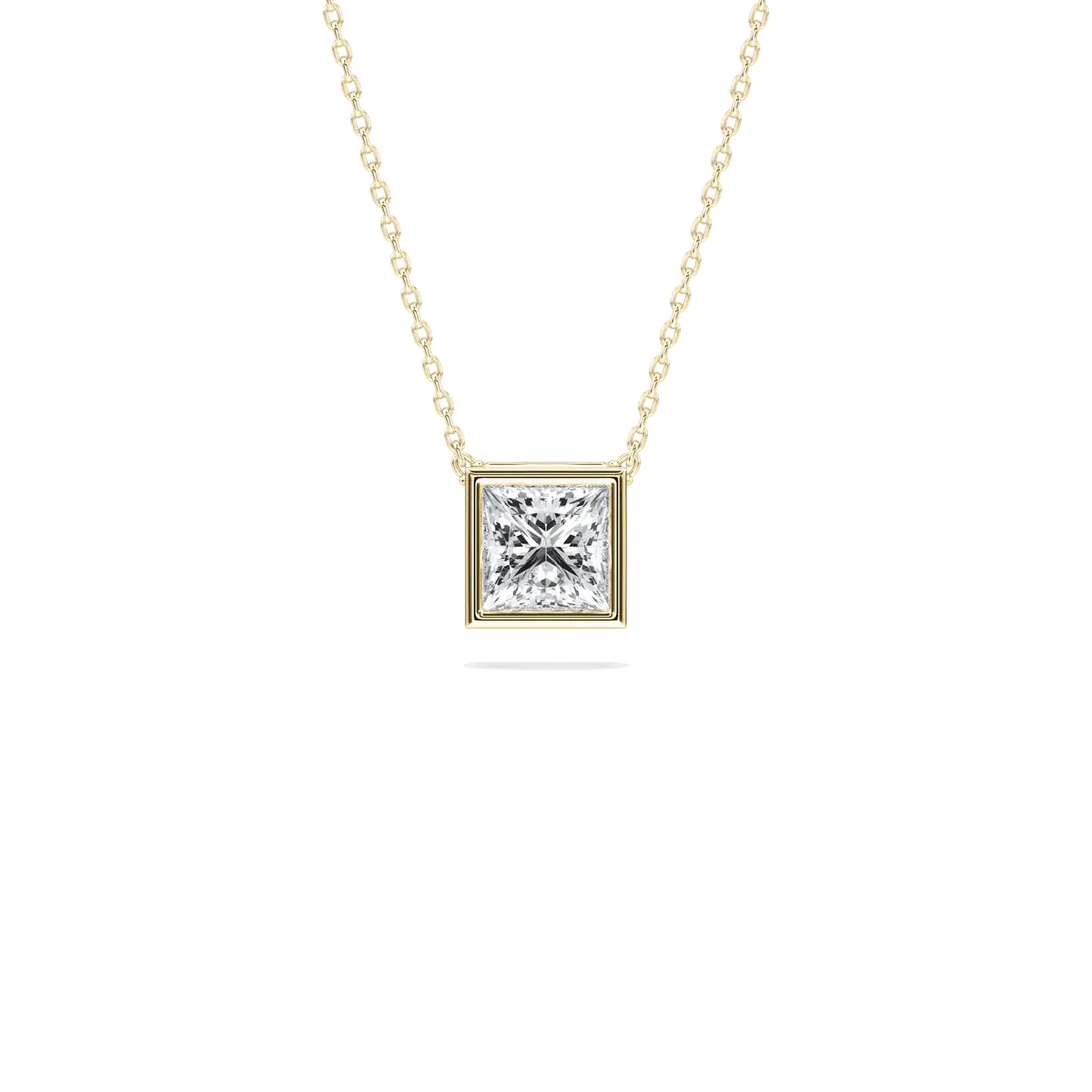 1 Carat Princess Diamond Solitaire Pendant