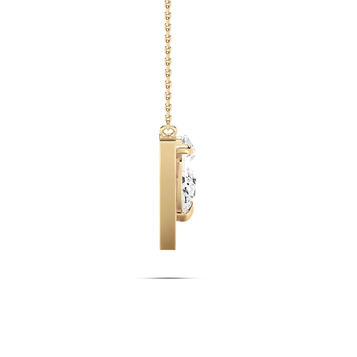 V shaped Pear Lab Grown Diamond Chain Pendant 