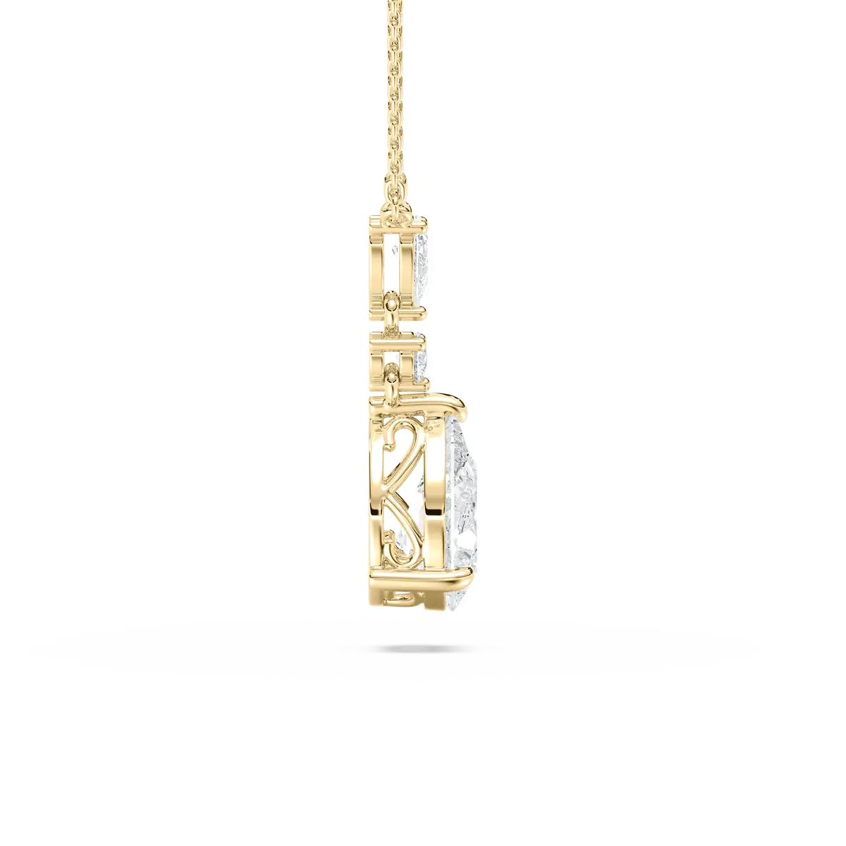 2.30 Carat Round And Pear Diamond Crevasse Fashion Pendant