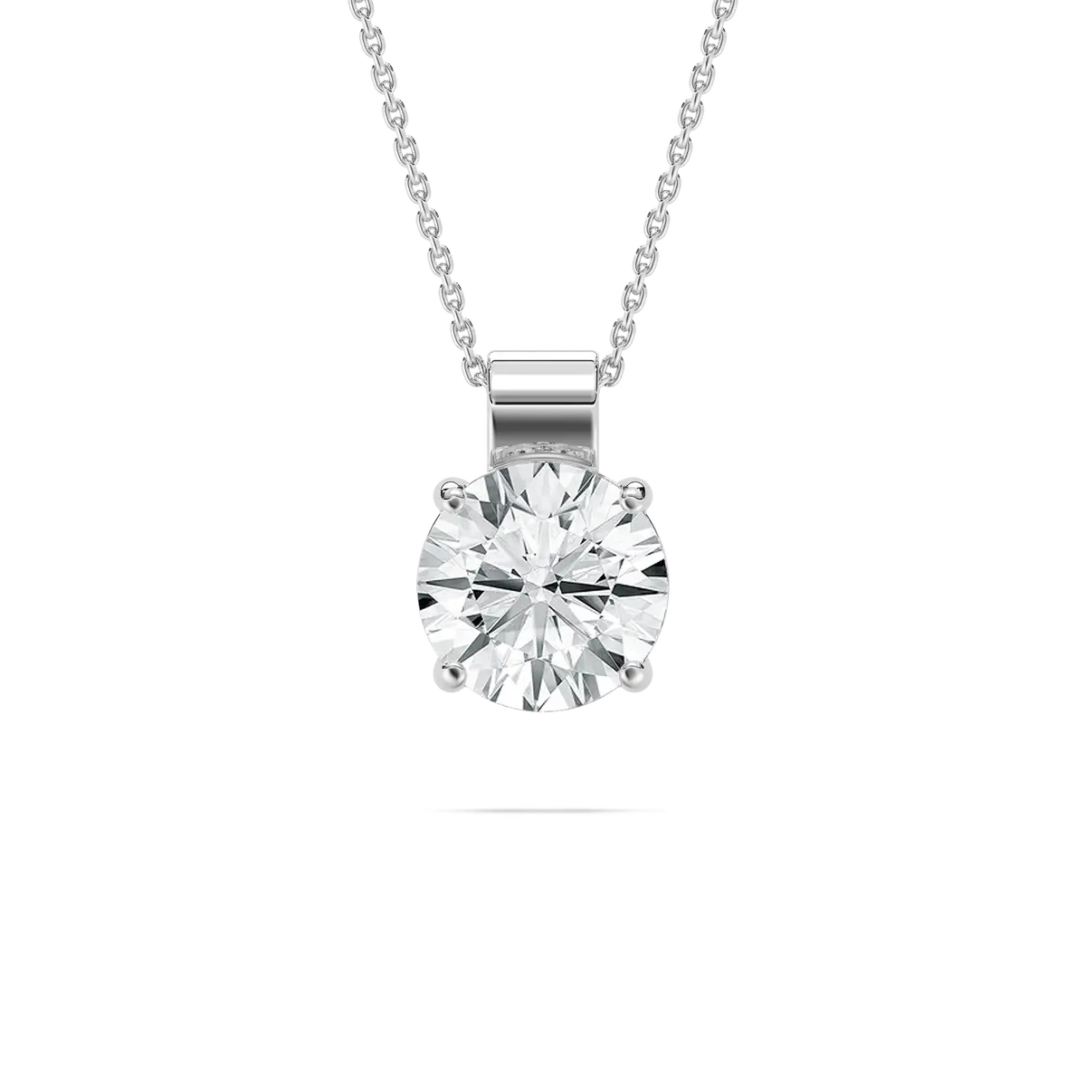 Unique Round Lab Grown Diamond Solitaire Pendant For Women 