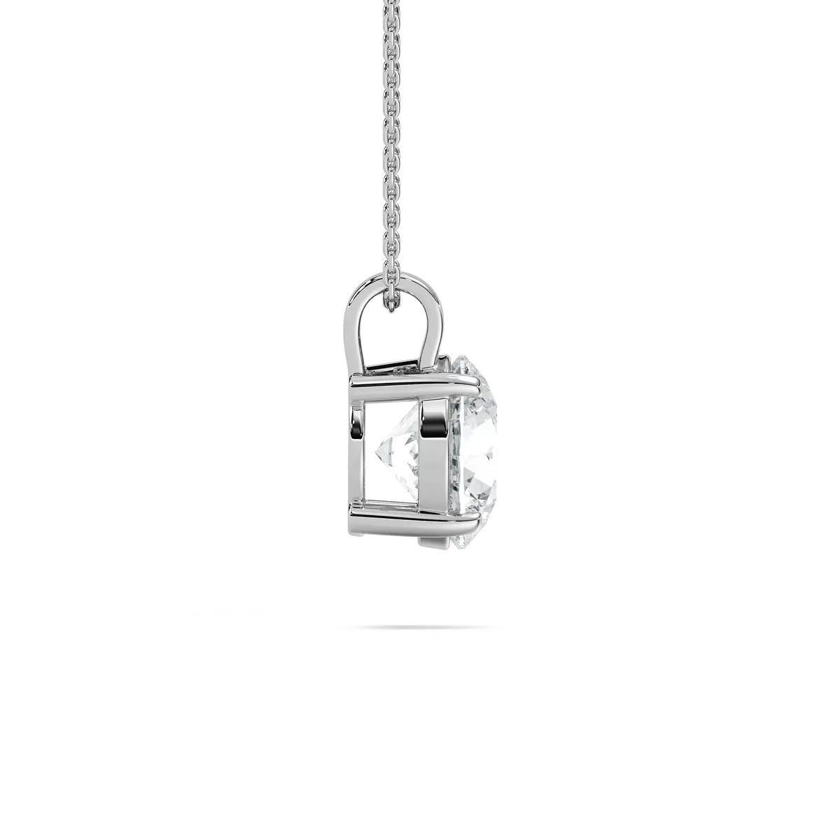 Unique Round Lab Grown Diamond Solitaire Pendant For Women 