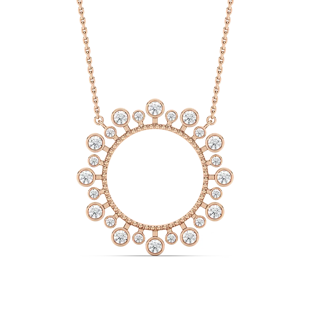 Round Diamond Burlington  Circle Pendant