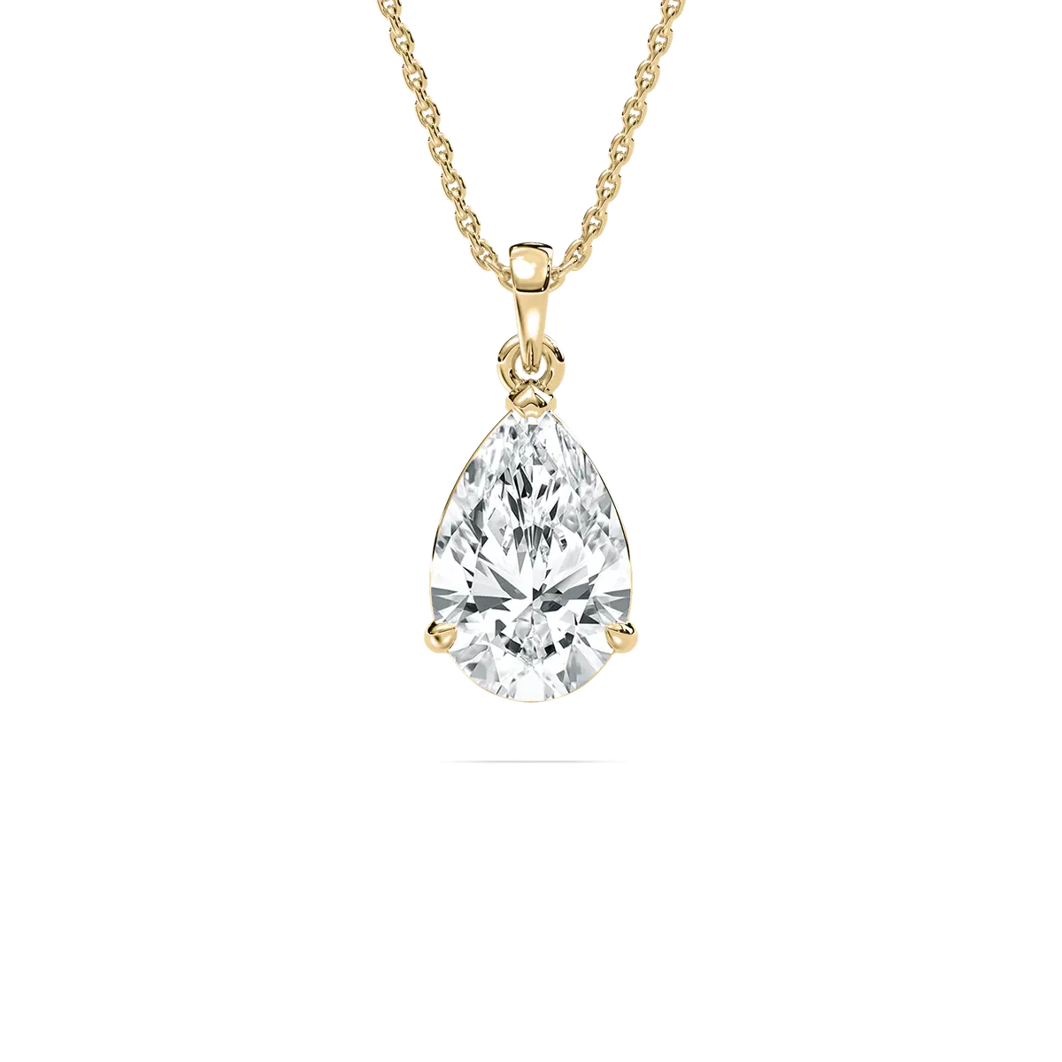 3 Carat Pear Shape Diamond Solitaire Pendant 