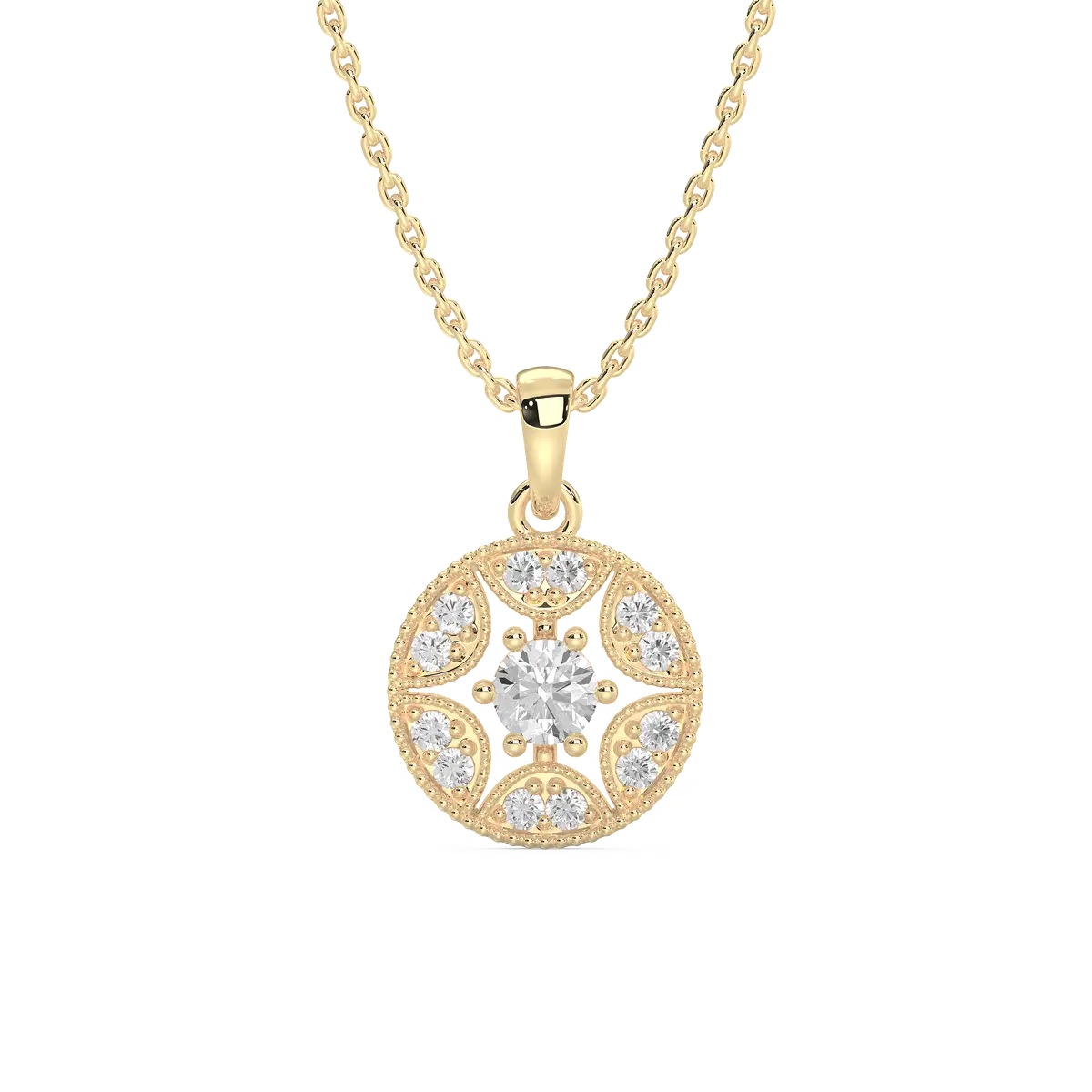 Round Diamond Brilliance Of Circle Fashion Pendant