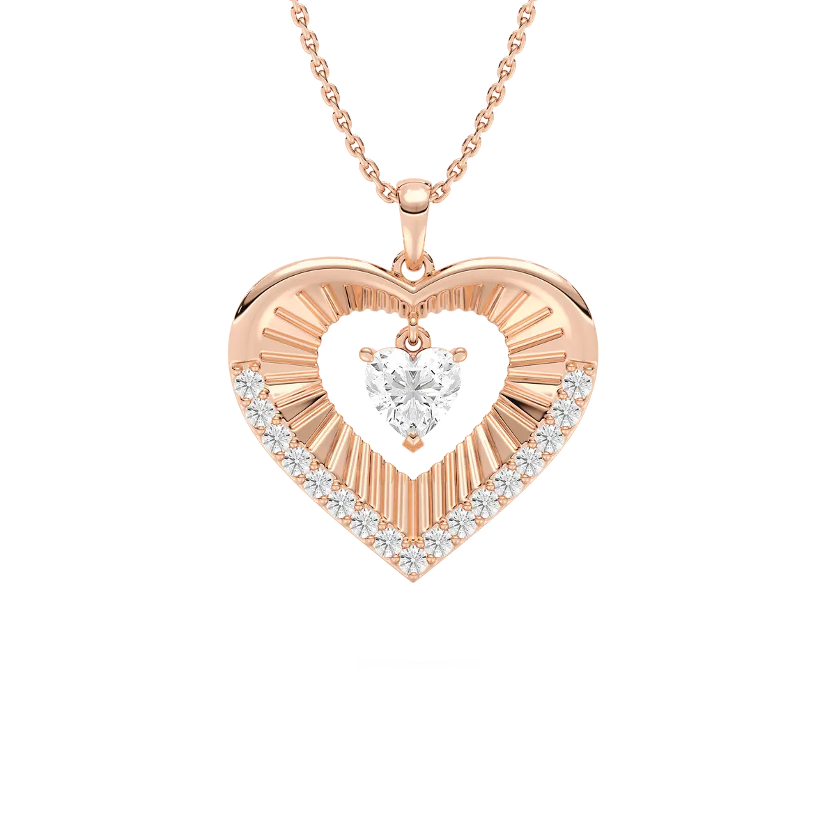  Modern Heart Shape Lab Diamond Pendant