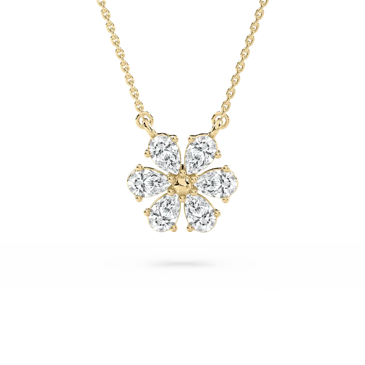 Round Diamond Flower Floral Fashion Pendant