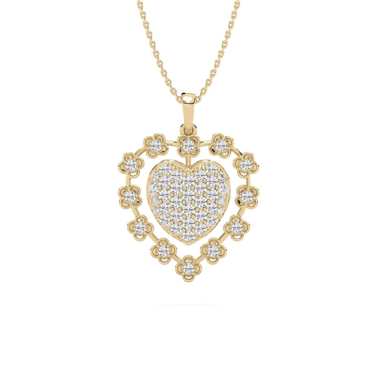 1 Carat Round Shape Lab Diamond Fashion Necklace