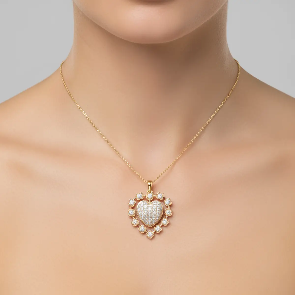 1 Carat Round Shape Lab Diamond Fashion Necklace