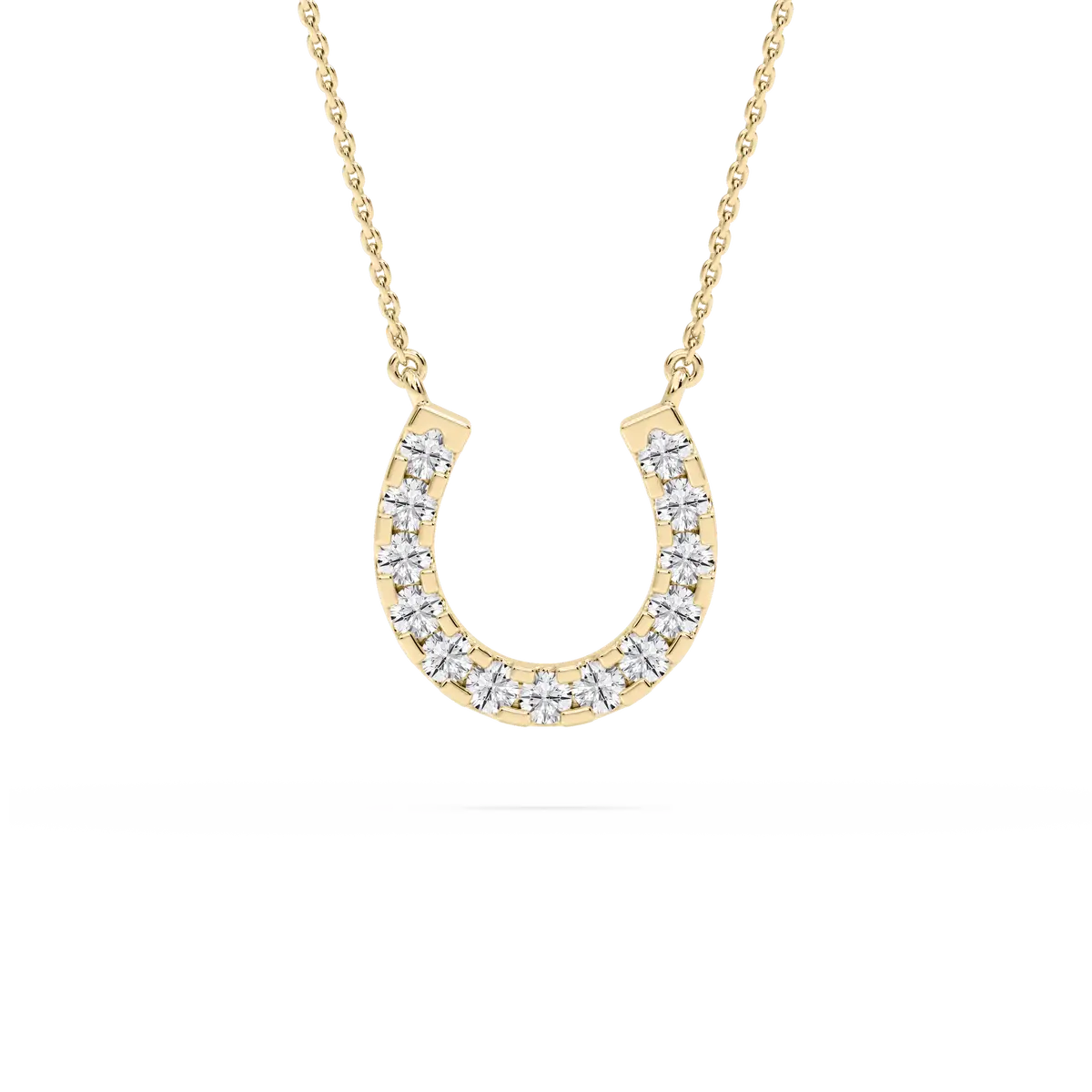Round Lab Grown Diamond Horseshoe Pendant